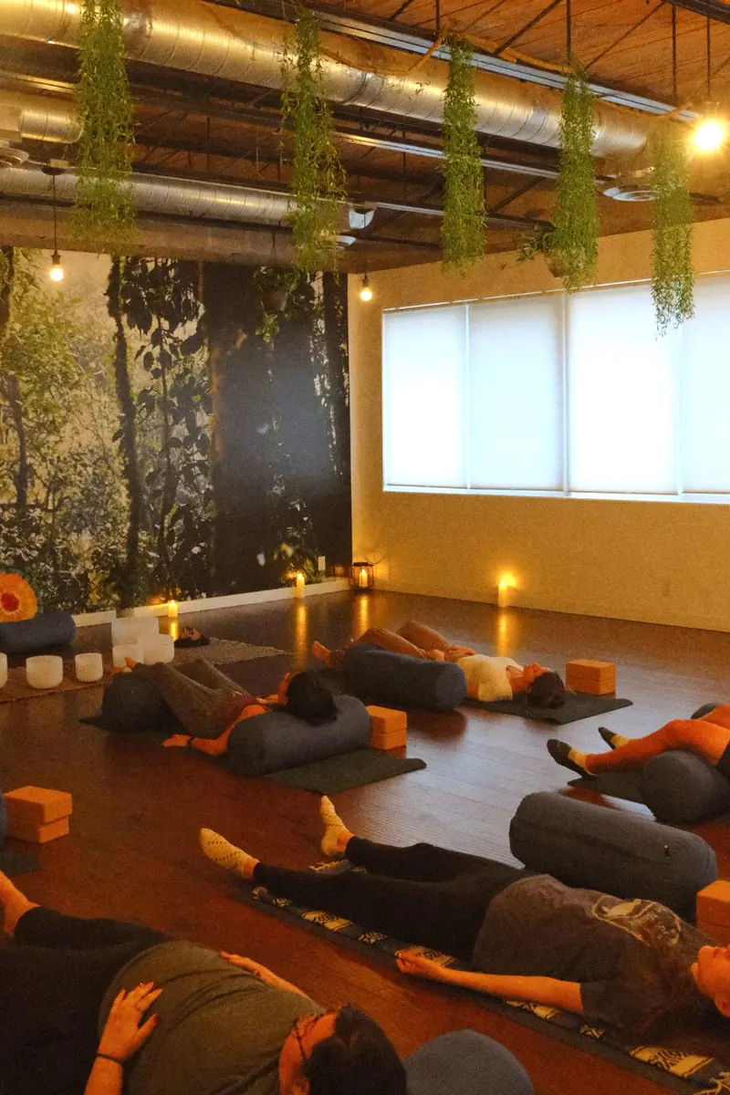 Restful prenatal practice in the Half Pigeon Yoga studio in downtown St. Petersburg
